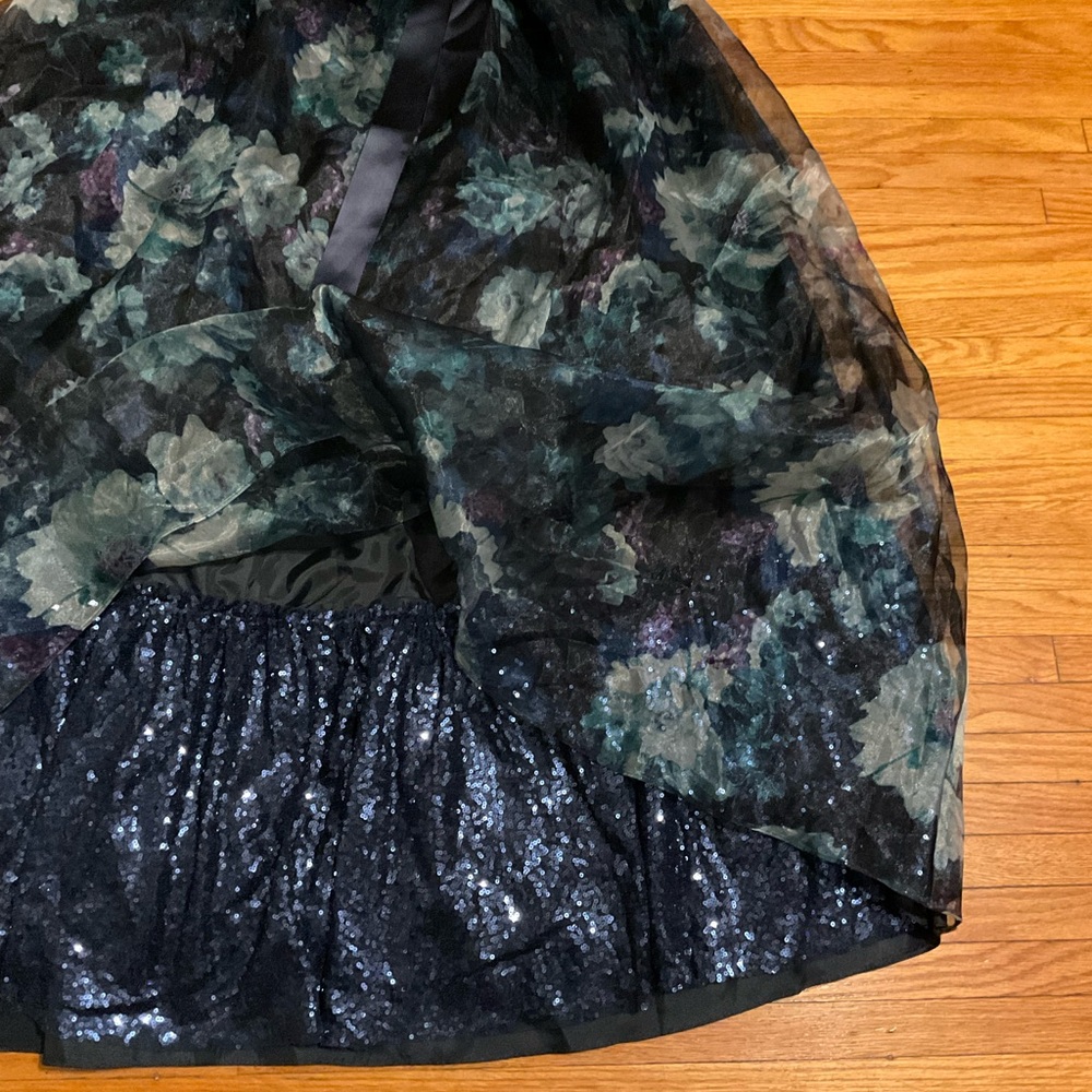 Stunning Floral Organza Evening Dress 18W Prom, Weddings Black Tie Floor Length - Picture 6 of 9